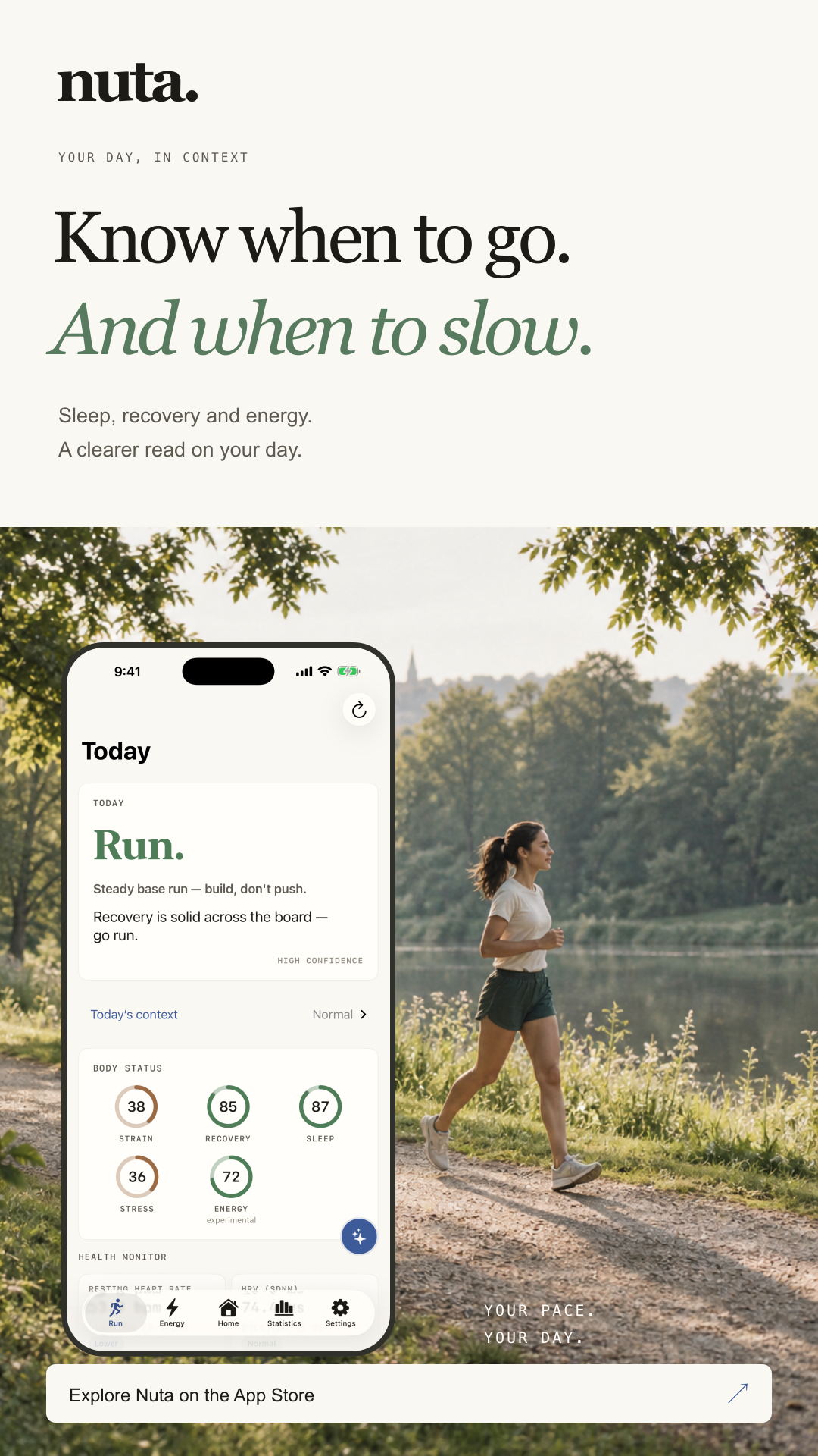 Vertical Nuta campaign creative with app screen